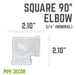 3/4 in. Galvanized Square 90 Degree Elbow - Sweatfully