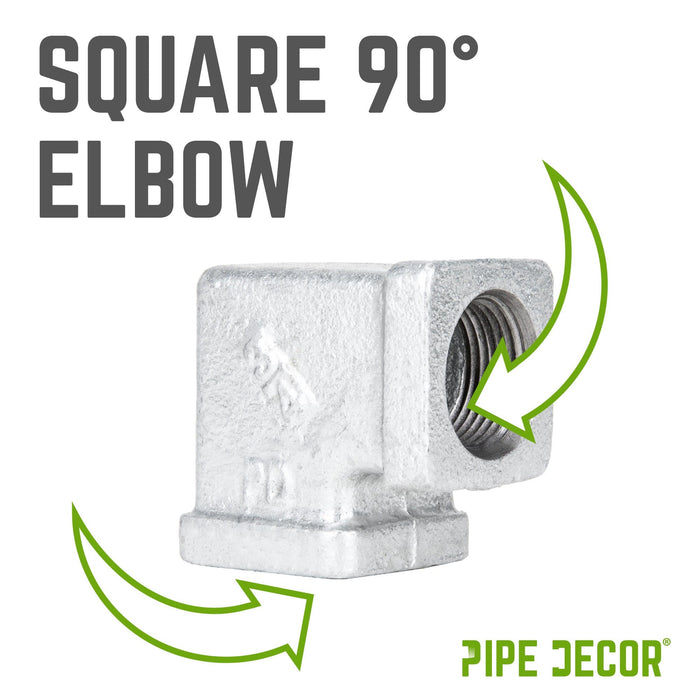 3/4 in. Galvanized Square 90 Degree Elbow - Sweatfully
