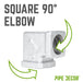 3/4 in. Galvanized Square 90 Degree Elbow - Sweatfully