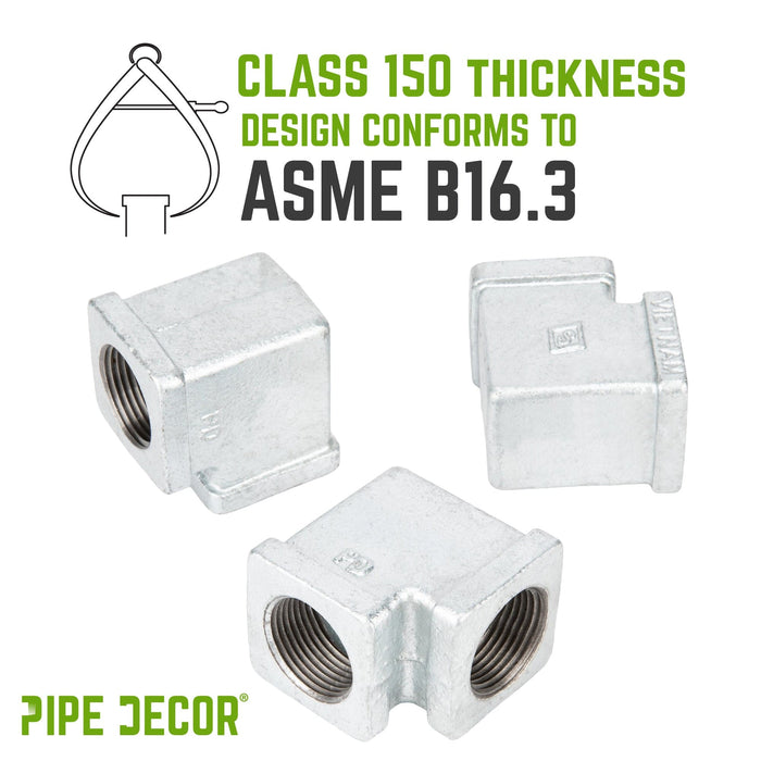 3/4 in. Galvanized Square 90 Degree Elbow - Sweatfully