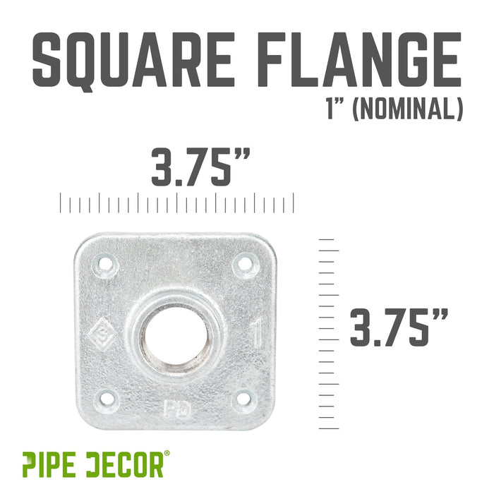 1 in. Galvanized Square Floor Flange - Sweatfully