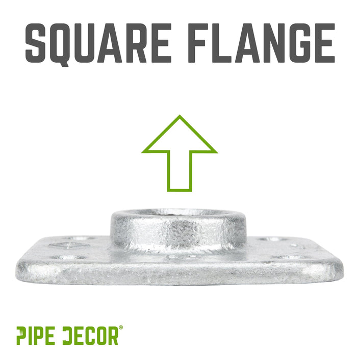 1 in. Galvanized Square Floor Flange - Sweatfully