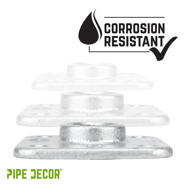 1 in. Galvanized Square Floor Flange - Sweatfully