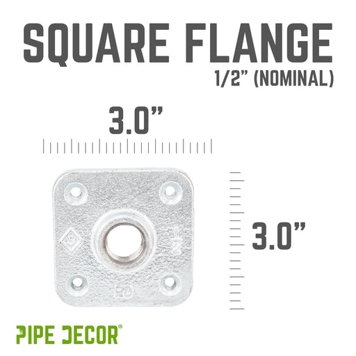 1/2 in. Galvanized Square Floor Flange - Sweatfully