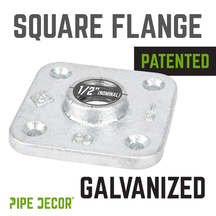 1/2 in. Galvanized Square Floor Flange - Sweatfully