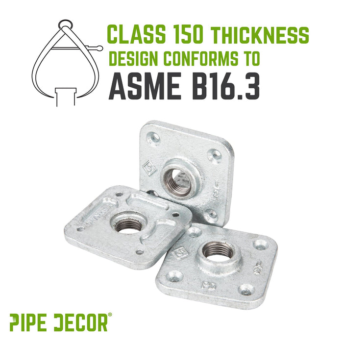 1/2 in. Galvanized Square Floor Flange - Sweatfully