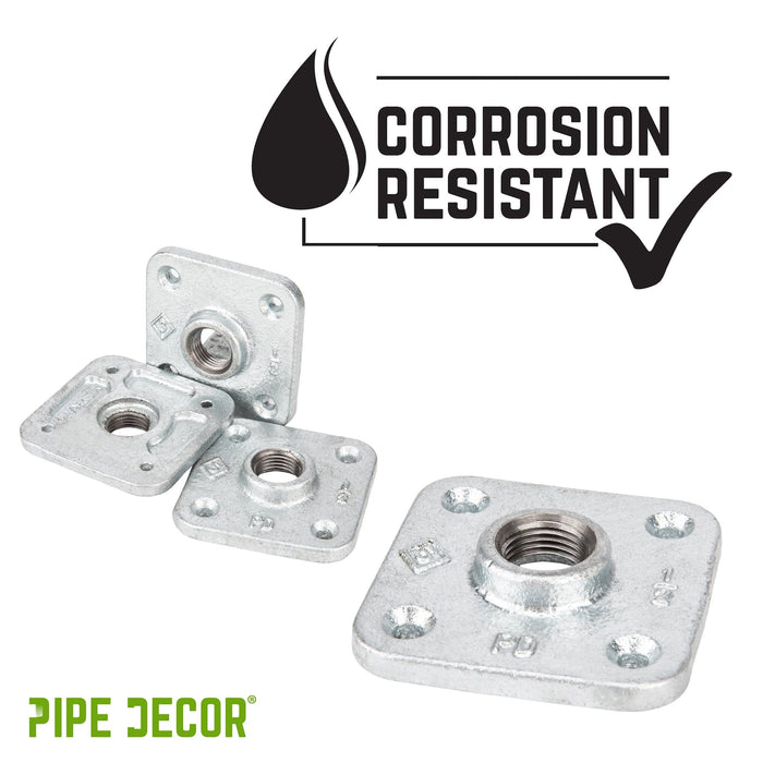 1/2 in. Galvanized Square Floor Flange - Sweatfully
