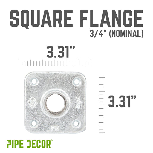 3/4 in. Galvanized Square Floor Flange - Sweatfully