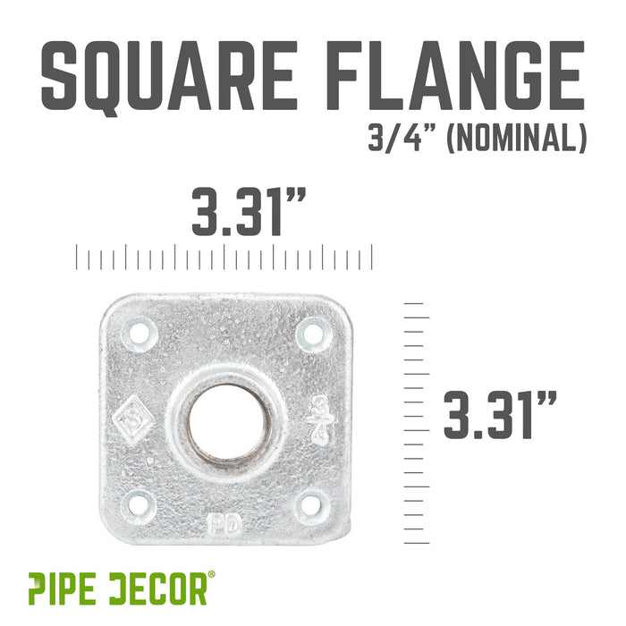 3/4 in. Galvanized Square Floor Flange - Sweatfully