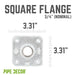 3/4 in. Galvanized Square Floor Flange - Sweatfully