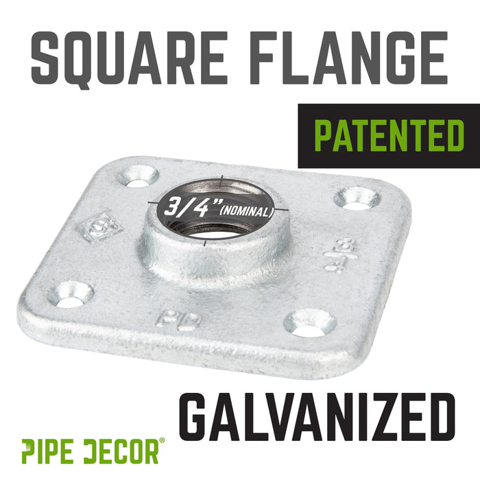 3/4 in. Galvanized Square Floor Flange - Sweatfully
