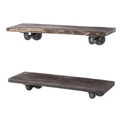 RESTORE Boulder Black 24 in. Shelves with L-Shaped Brackets - Sweatfully