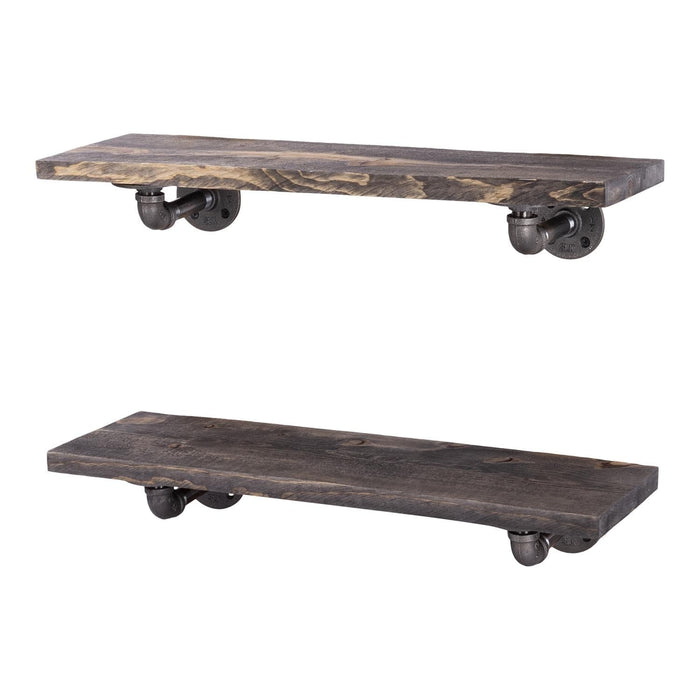 RESTORE Boulder Black 24 in. Shelves with L-Shaped Brackets - Sweatfully