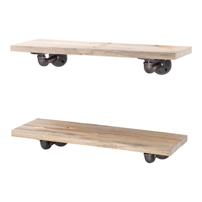 RESTORE Driftwood Tan 24 in. Shelves with L-Shaped Brackets - Sweatfully