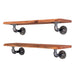 24” Sunset Cedar Live Edge Wood Shelf with L-Shaped Pipe Brackets (2-Pack) - Sweatfully
