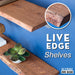 24” Sunset Cedar Live Edge Wood Shelf with L-Shaped Pipe Brackets (2-Pack) - Sweatfully
