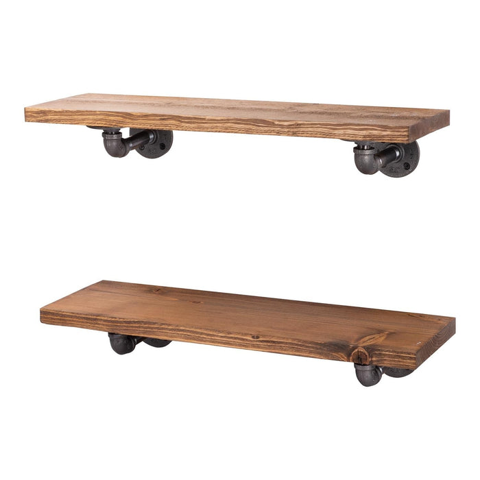 RESTORE Autumn Brown 24 in. Shelves with L-Shaped Brackets - Sweatfully