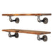 24” Trail Brown Live Edge Wood Shelf with L-Shaped Pipe Brackets (2-Pack) - Sweatfully