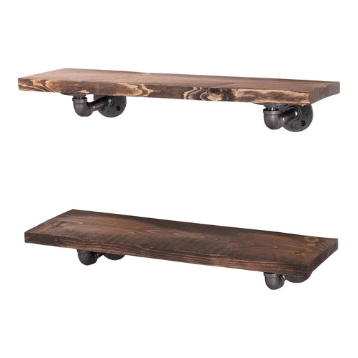 RESTORE Trail Brown 24 in. Shelves with L-Shaped Brackets - Sweatfully