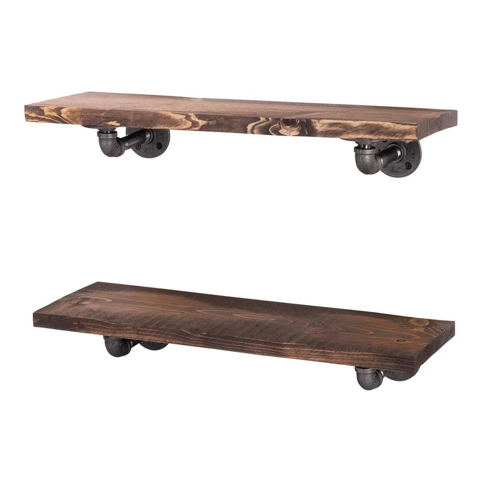 RESTORE Trail Brown 24 in. Shelves with L-Shaped Brackets - Sweatfully