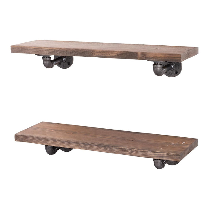 RESTORE Sunset Brown 24 in. Shelves with L-Shaped Brackets - Sweatfully