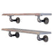 24” Riverstone Grey Live Edge Wood Shelf with L-Shaped Pipe Brackets (2-Pack) - Sweatfully