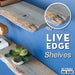 24” Riverstone Grey Live Edge Wood Shelf with L-Shaped Pipe Brackets (2-Pack) - Sweatfully