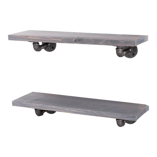 RESTORE Riverstone Grey 24 in. Shelves with L-Shaped Brackets - Sweatfully