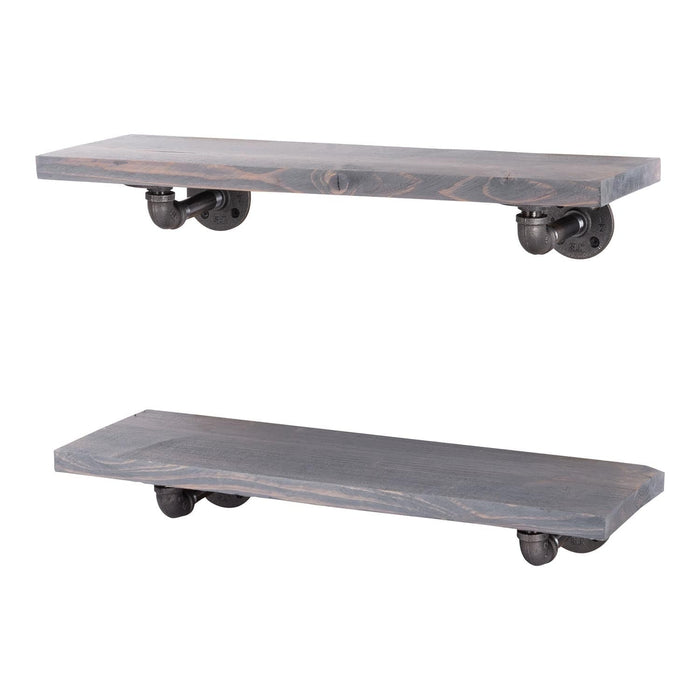 RESTORE Riverstone Grey 24 in. Shelves with L-Shaped Brackets - Sweatfully