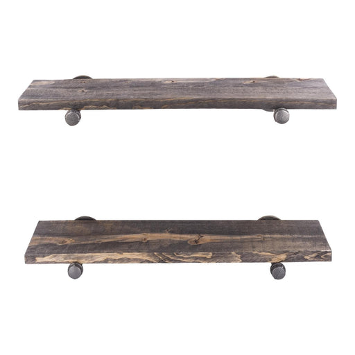 RESTORE Boulder Black 24 in. Shelves with Straight Brackets - Sweatfully
