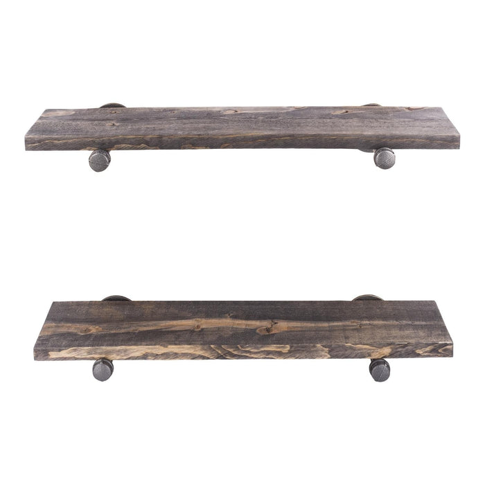 RESTORE Boulder Black 24 in. Shelves with Straight Brackets - Sweatfully