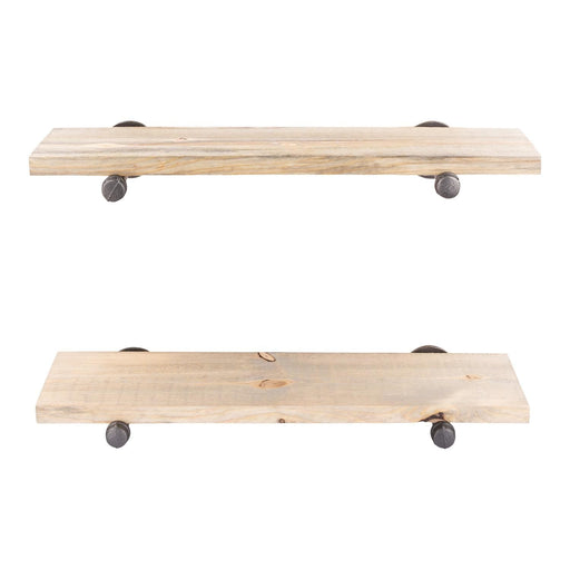 RESTORE Driftwood Tan 24 in. Shelves with Straight Brackets - Sweatfully