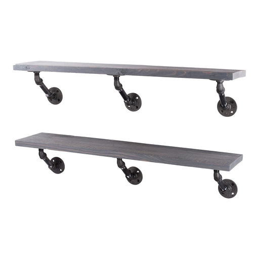 RESTORE Riverstone Grey 36 in. Shelves with Angled Brackets - Sweatfully