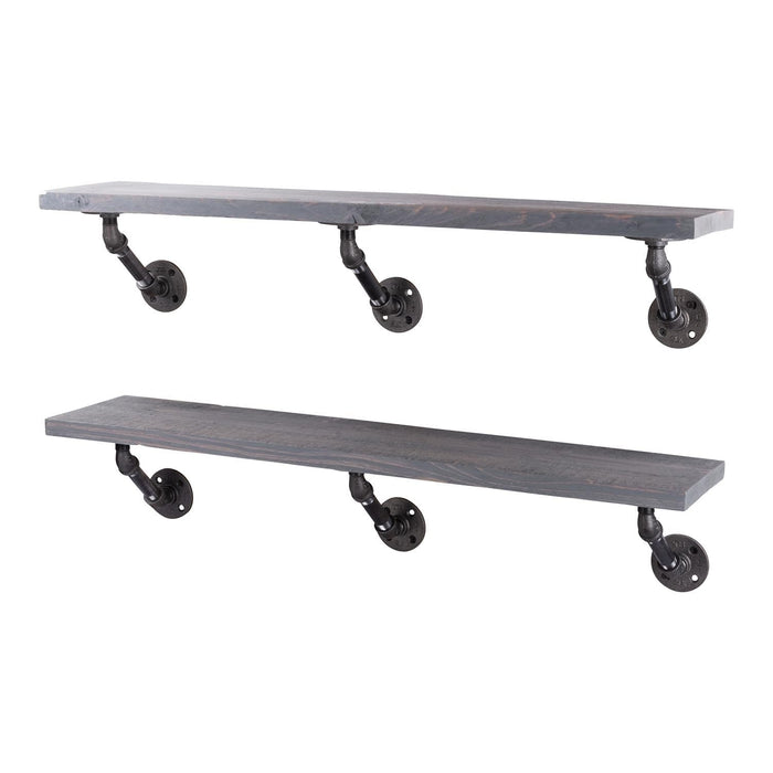 RESTORE Riverstone Grey 36 in. Shelves with Angled Brackets - Sweatfully