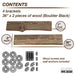 36” Boulder Black Live Edge Wood Shelf with L-Shaped Pipe Brackets (2-Pack) - Sweatfully