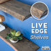 36” Boulder Black Live Edge Wood Shelf with L-Shaped Pipe Brackets (2-Pack) - Sweatfully