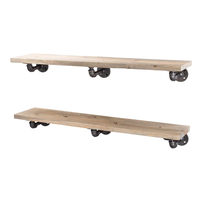 RESTORE Driftwood Tan 36 in. Shelves with L-Shaped Brackets - Sweatfully