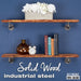 36” Sunset Cedar Live Edge Wood Shelf with L-Shaped Pipe Brackets (2-Pack) - Sweatfully
