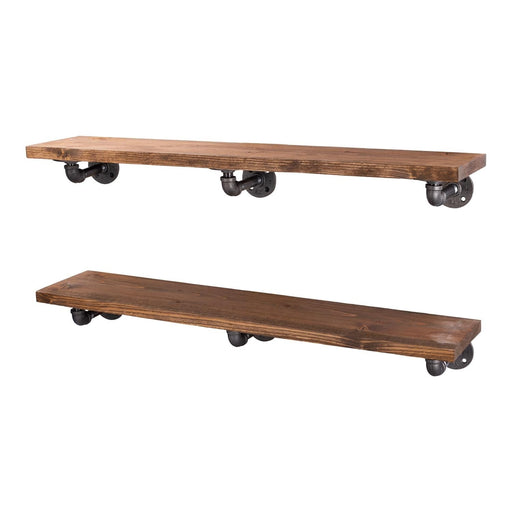 RESTORE Autumn Brown 36 in. Shelves with L-Shaped Brackets - Sweatfully