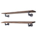 36” Trail Brown Live Edge Wood Shelf with L-Shaped Pipe Brackets (2-Pack) - Sweatfully