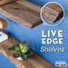36” Trail Brown Live Edge Wood Shelf with L-Shaped Pipe Brackets (2-Pack) - Sweatfully