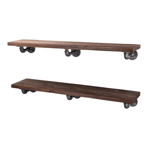 RESTORE Trail Brown 36 in. Shelves with L-Shaped Brackets - Sweatfully