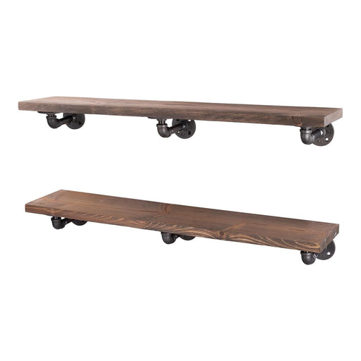 RESTORE Sunset Brown 36 in. Shelves with L-Shaped Brackets - Sweatfully