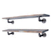 36” Riverstone Grey Live Edge Wood Shelf with L-Shaped Pipe Brackets (2-Pack) - Sweatfully