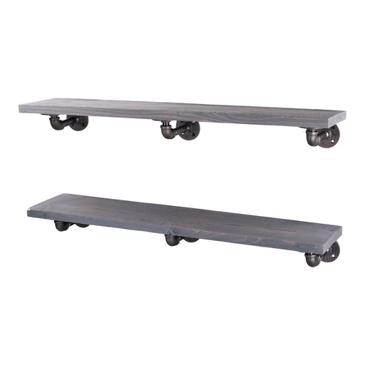 RESTORE Riverstone Grey 36 in. Shelves with L-Shaped Brackets - Sweatfully