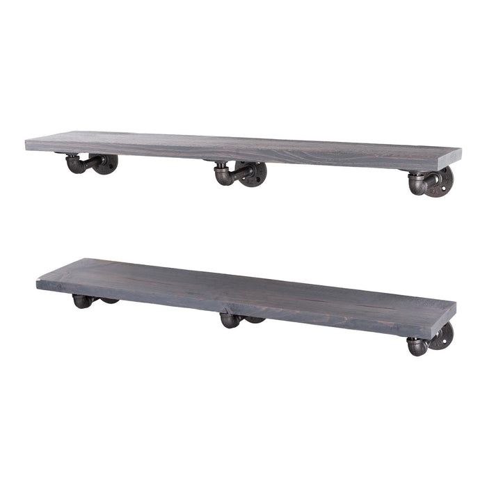 RESTORE Riverstone Grey 36 in. Shelves with L-Shaped Brackets - Sweatfully