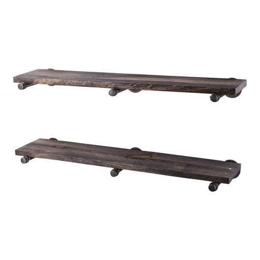 RESTORE Boulder Black 36 in. Shelves with Straight Brackets - Sweatfully
