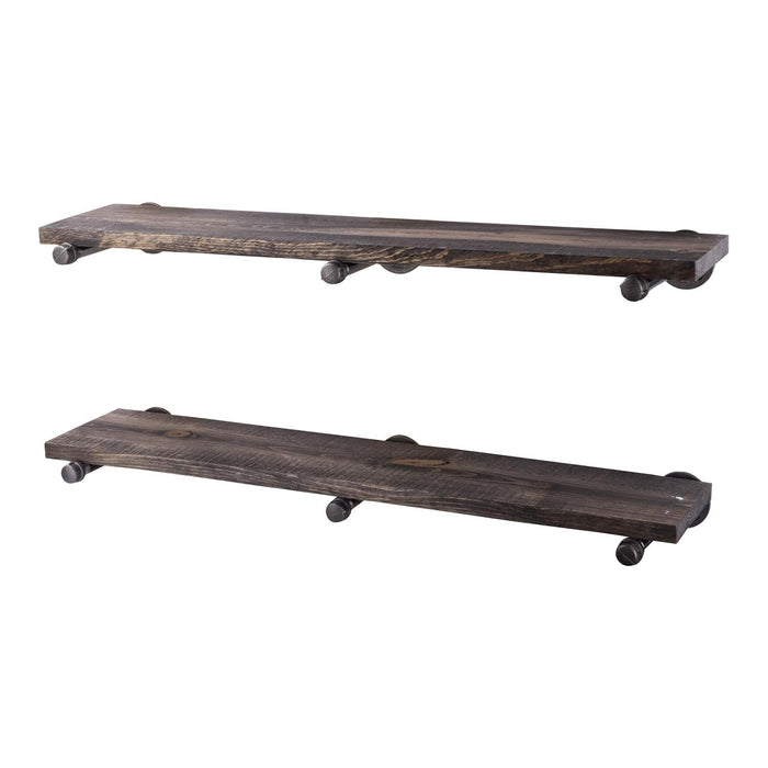RESTORE Boulder Black 36 in. Shelves with Straight Brackets - Sweatfully