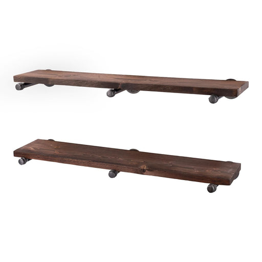 RESTORE Trail Brown 36 in. Shelves with Straight Brackets - Sweatfully