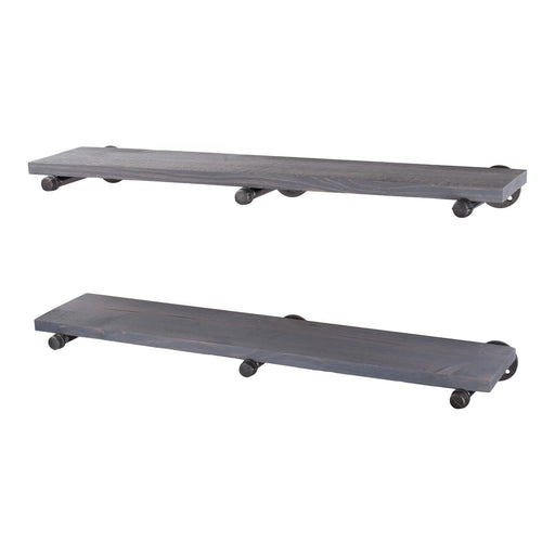 RESTORE Riverstone Grey 36 in. Shelves with Straight Brackets - Sweatfully